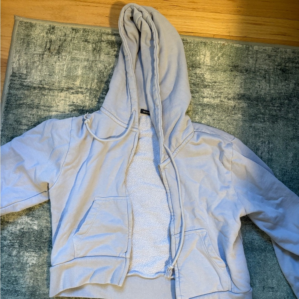 Brandy Melville Light Blue Hoodie Cropped